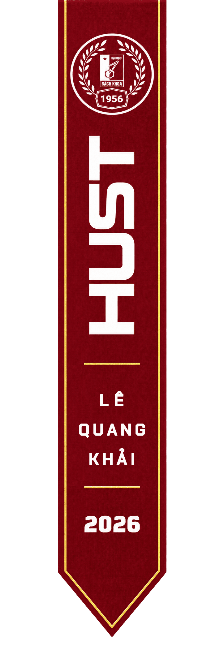 Dải sash tốt nghiệp HUST của Lê Quang Khải